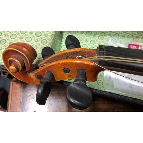 2 - Violin with bow in Case.  Copy of Antonius Stradivarius - Made in Czecho/Slovakia