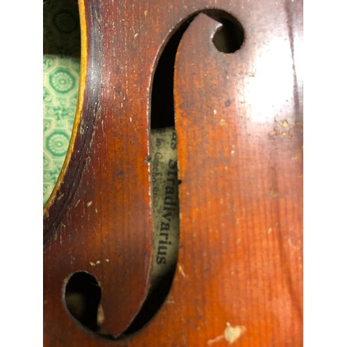 2 - Violin with bow in Case.  Copy of Antonius Stradivarius - Made in Czecho/Slovakia