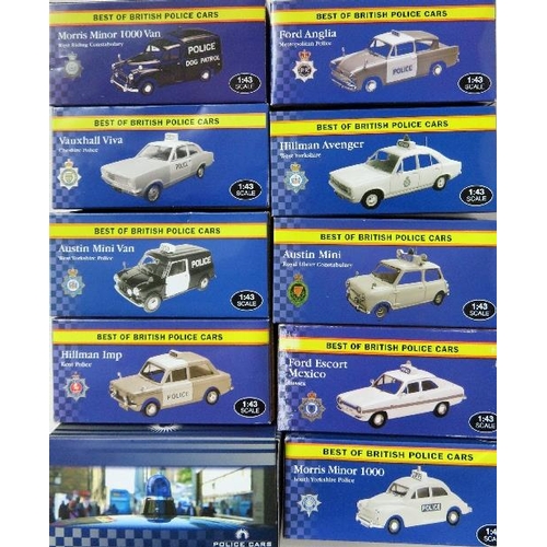 138 - ATLAS EDITIONS “Best of British Police Cars” 10 x assorted to include Vauxhall Viva Cheshire, Austin... 