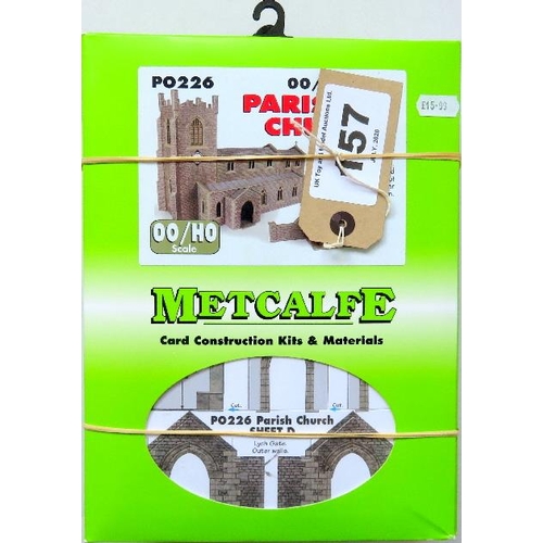 157 - METCALFE 00/HO Card Construction Kits comprising: 2 x PO245 Retaining Wall Stone Style, PO271 Low Re... 