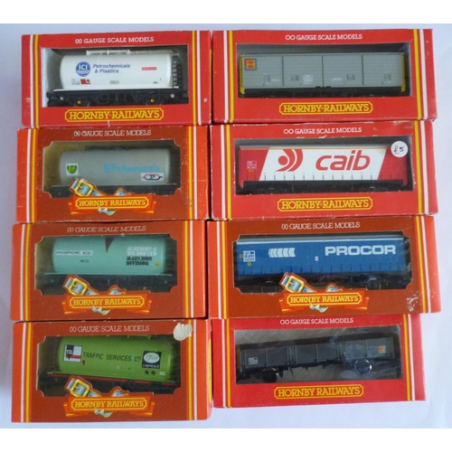 174 - HORNBY 00 gauge Goods Rolling Stock to include L.W.B wagons x7, Tank wagons x8. Excellent to Mint in... 