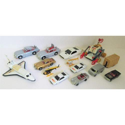 212 - CORGI/JUNIORS James Bond related models to include Rockets Mercedes 280sl, Juniors US Van ‘Jaws’, Ju... 