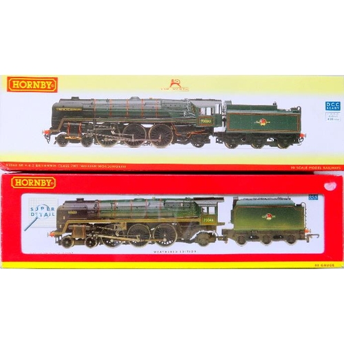 23 - HORNBY (China) 00 gauge BR lined green Britannia Class 4-6-2 Locos and Tenders comprising: R2457 “An... 