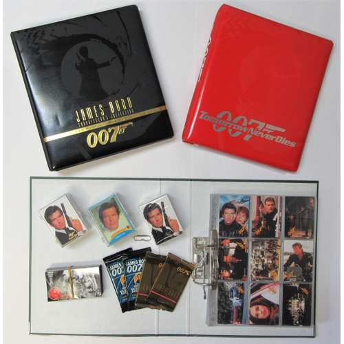 247 - JAMES BOND TRADING CARDS a large quantity to include 2 collector folders, one other folder and many ... 