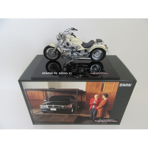 JAMES BOND 007 BMW R 1200C Motorcycle ‘Tomorrow Never Dies’ Boxed Dealer Edition. 1:18 scale. Near Mint (dusty) in a Near Mint Box.