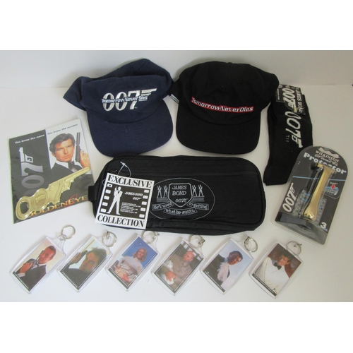 252 - JAMES BOND 007 related items to include 2x baseball cap, bum bag, pair of socks, Wilkinson Sword ‘Go... 