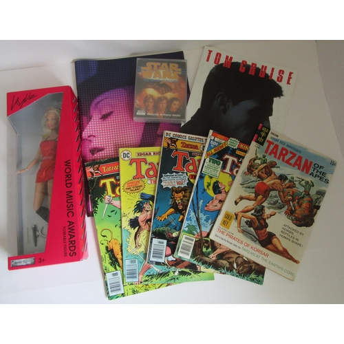 257 - TV/Film to include 5x Tarzan of the Apes comics, Mission Impossible film card/brochure, Madonna ‘Con... 