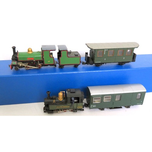 81 - KIT-BUILT / ROCO 009 gauge Locos and Coaches comprising: Kit-built Festiniog Railway 2-4-0 Loco and ... 