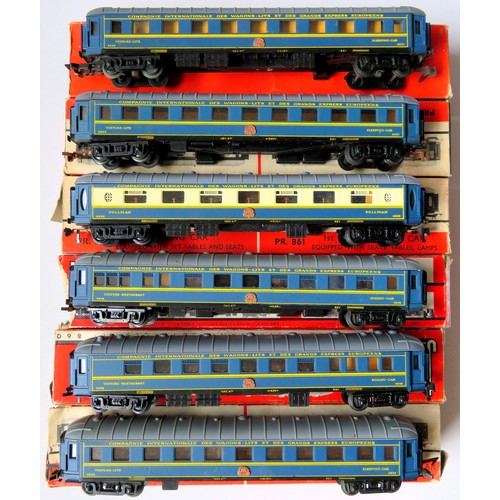 95 - JOUEF etc. HO gauge “Orient Express” Wagon-Lits Coaches comprising: 1 x Pullman blue/cream, 2 x Dini... 