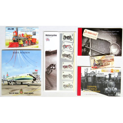 108 - ISLE OF MAN etc. Transport-related Commemorative Stamp Booklets comprising: 1 x “Manx Aviation”, 1 x... 