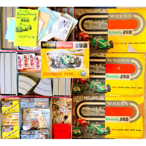 133 - WRENN Formula 152 Slot Car Racing 1/52 scale (circa 1960s) comprising: 6 x incomplete Cars in Boxes,... 