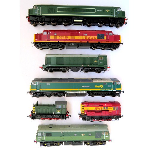 143 - BACHMANN 00 gauge Diesel Locos comprising: Class 44 No. D1 “Scafell Pike” BR green, Class 37 No. 374... 