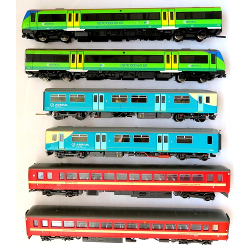 149 - BACHMANN / HORNBY 00 gauge 3 x 2-Car DMU’s comprising: Bachmann 1 x Central 2-tone green, 1 x Arriva... 