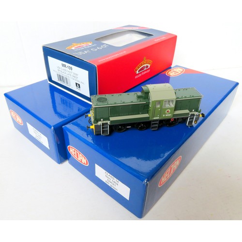 166 - HELJAN 1404 00 gauge Class 14 Diesel Loco No. D9521 BR green, requires couplings. Good Plus and Boxe... 