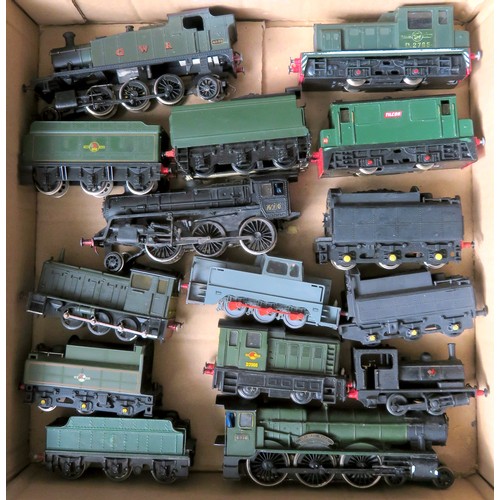 167 - HORNBY / MAINLINE / KIT-BUILT etc. Locos, Tenders  etc.  mostly incomplete, for spares or repair, va... 