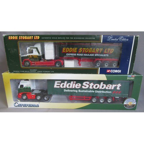 189 - CORGI 1:50th ‘EDDIE STOBART’ Trucks to include CC13201 DAF XF Curtainside, CC13401 MAN TGA Curtainsi... 