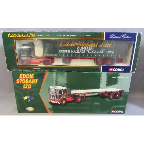 190 - CORGI HEAVY HAULAGE ‘EDDIE STOBART’ Trucks to include CC12607 Scammell Crusader Tautliner, CC13101 V... 