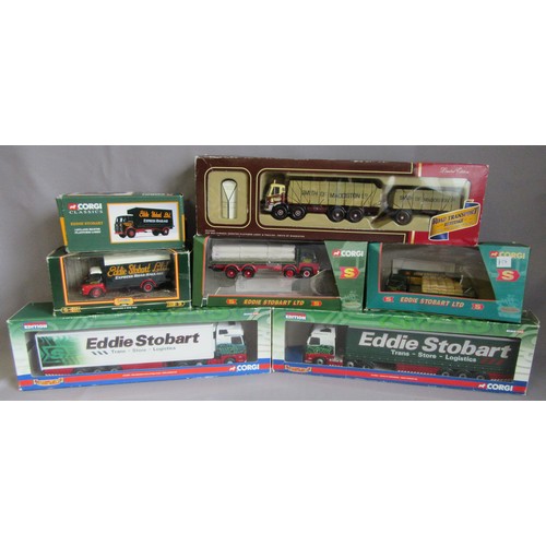 191 - CORGI 1:50TH ‘EDDIE STOBART’ Trucks to include CC14002 Volvo FH Curtainside, CC13801 Mercedes Benz A... 