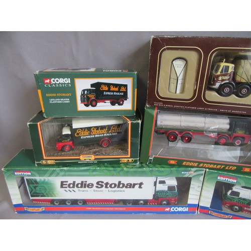 191 - CORGI 1:50TH ‘EDDIE STOBART’ Trucks to include CC14002 Volvo FH Curtainside, CC13801 Mercedes Benz A... 