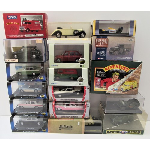 207 - CARARAMA/CORGI/OXFORD mixed diecast group to include 1:43rd British & American cars, military vehicl... 