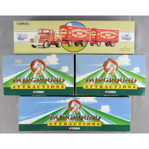 213 - CORGI CLASSICS FAIRGROUND ATTRACTIONS to include CC55104 Diamond T Ballast/Generator “Harris's”, CC1... 