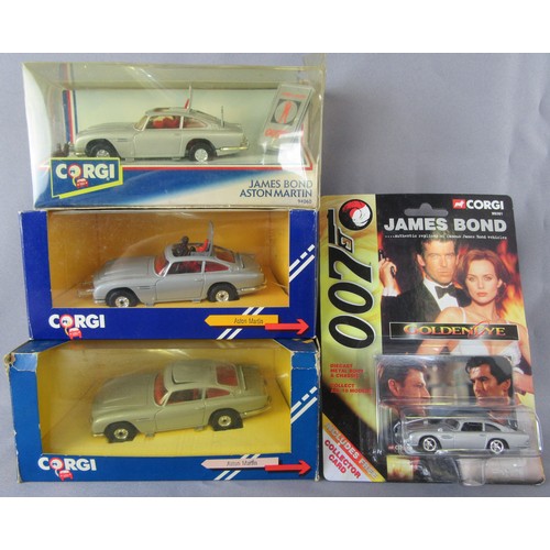 217 - CORGI James Bond Aston Martin DB5 to include 2x 271/1, 94060 and 99261 1:76th ‘Goldfinger’ DB5. Near... 