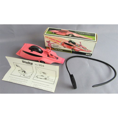 230 - DINKY TOYS 354 ‘Pink Panthers’ Jet Car complete with pull cord & leaflet. Near Mint in an Excellent ... 