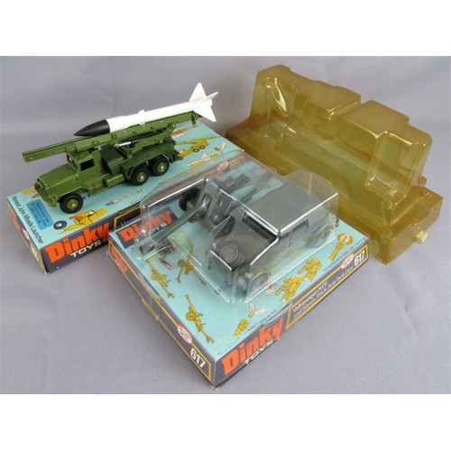 243 - DINKY TOYS 662 Honest John Missile Launcher (damaged & discoloured bubble) & 617 Volkswagen KDF with... 