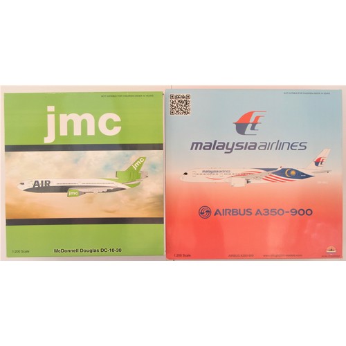 4 - INFLIGHT 1:200TH scale McDonnell Douglas DC-10-30 “JMC Airlines” and Airbus A350-900 “Malaysia Airli... 