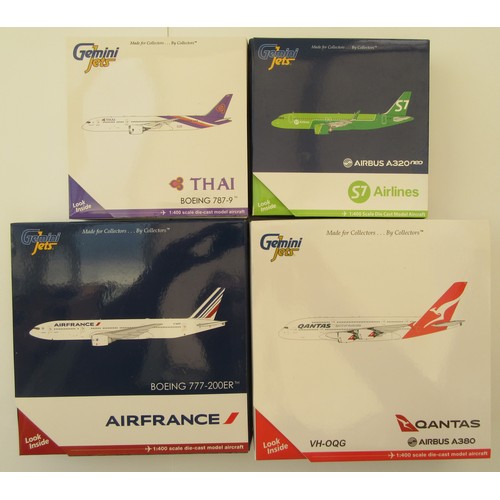 8 - GEMINI JETS 1:400TH scale Aircraft to include Airbus A380 “Qantas”, Airbus A320neo “S7 Airlines”, Bo... 