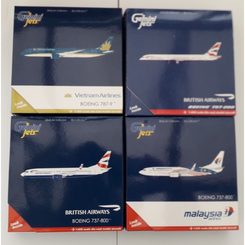 34 - GEMINI JETS 1:400th scale Aircraft to include Boeing 787-9 “Vietnam Airlines”, Boeing 757-200 “Briti... 