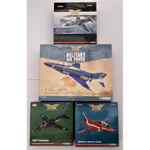 289 - CORGI AVIATION ARCHIVE 1:72 scale to include Mcdonnell F-4J Phantom and 3 British Aerospace Hawk T1A... 