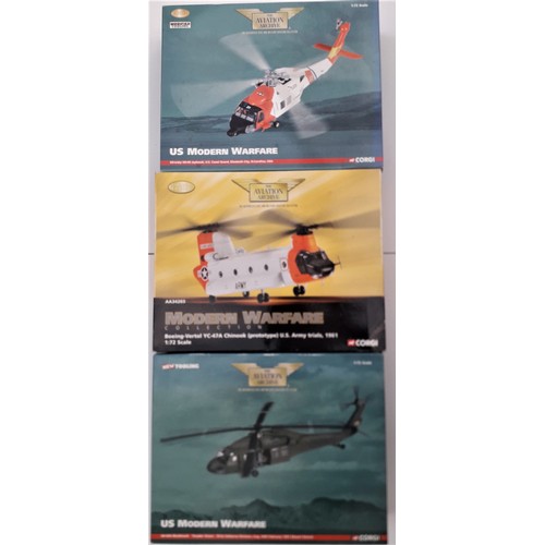 290 - CORGI AVIATION ARCHIVE 1:72 scale to include UH-60a Blackhawk Double Vission, Boeing Vertol YC-47a C... 