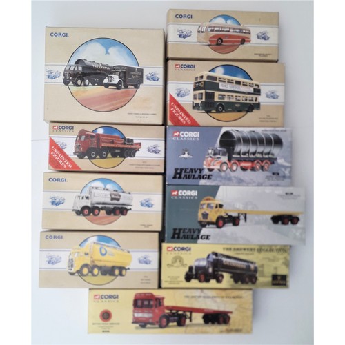 71 - CORGI CLASSICS to include Heavy Haulage, 8 Wheel Tankers, Buses/Coaches and others. Mint in Excellen... 