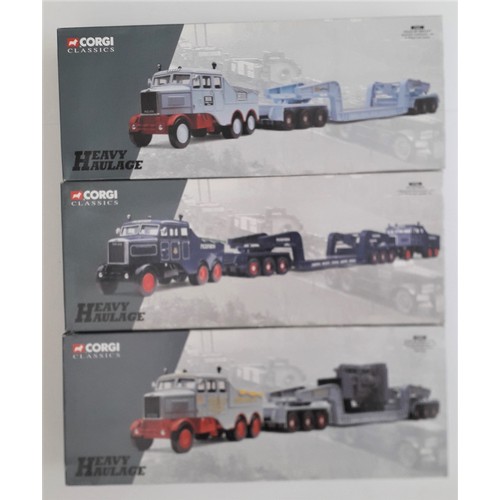 77 - CORGI CLASSICS HEAVY HAULAGE to include 17701 Scammell Contractor set ‘Pickfords’, 17601 Scammel Con... 