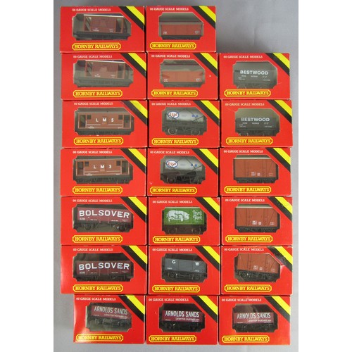 80 - HORNBY 00 gauge Goods Wagons comprising: Group of 20 x assorted to include Brake Van, ‘Bolsover’ Min... 