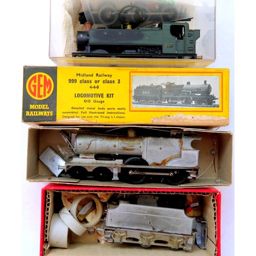 118 - GEM 00 gauge Loco Kit for 999 Class or Class 3 4-4-0 with L1 chassis and Tender, both started, also ... 