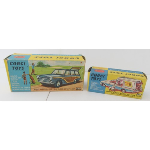 267 - CORGI TOYS No.440 Ford Consul Cortina Estate Car (golf set) and No.486 Kennel Service Wagon. Excelle... 