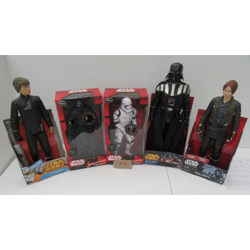 334 - STAR WARS 12” DISNEY FIGURES to include DARTH VADER and LUKE SKYWALKER (5) Mint in Excellent Boxes