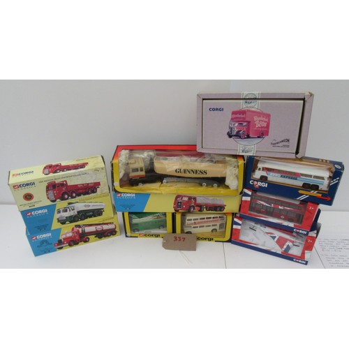 337 - CORGI MODELS to include 1169 FORD GUINNESS and 28001 SUTTONS of ST HELENS ATKINSON. Good in Good Box... 