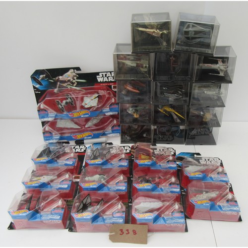 338 - HOT WHEELS STAR WARS spaceships plus others. Mint in Excellent Boxes. (27)