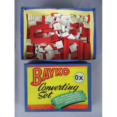 244 - BAYKO CONVERTING SETS to include 0x, 1x, 2x (contains 3 roof pieces, and inner packing piece only) a... 