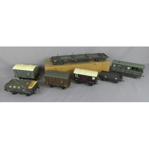 75 - ‘0’ Gauge GWR Various Goods Wagons, including Macaw Bogie Bolster. (7) Excellent to Near Mint.