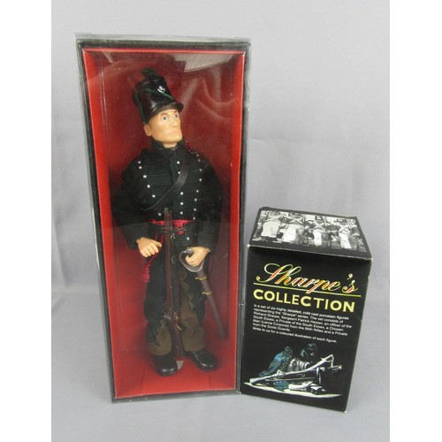 143 - Richard Sharpe 95th Rifles 12” Napoleonic Action Figure by Cotswold Collectibles, plus 6” Figure by ... 