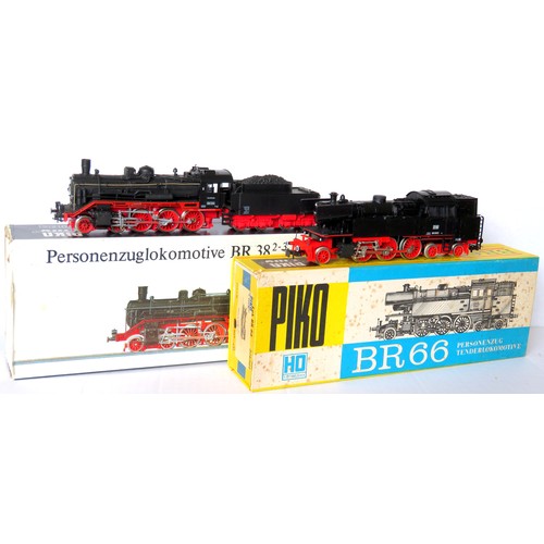 106 - PIKO HO gauge Steam Locos comprising: 5/6333 Class BR38 4-6-0 Loco and Tender No. 38 234 DR black, p... 