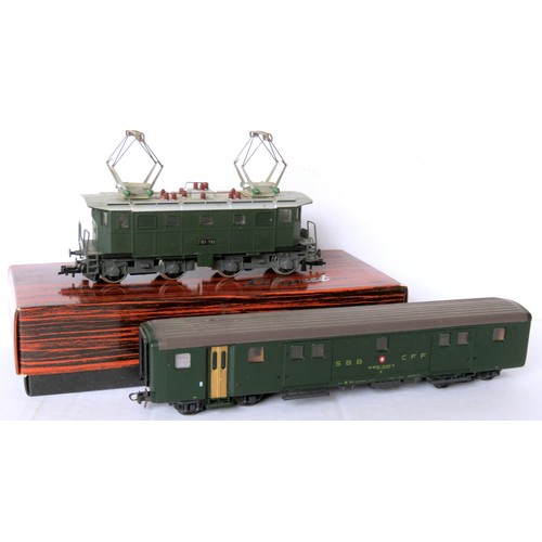 107 - LIPIPUT / ROCO HO gauge SBB CFF Loco and Coach comprising: Liliput L112 50 Class EBT-103 Twin Pantog... 