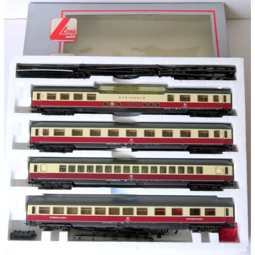 109 - LIMA HO gauge 149742K “Rheingold” Coach Pack containing 4 x DB red / cream Coaches (1 x Observation,... 