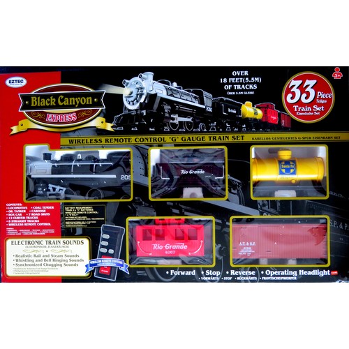 315 - EZTEC “Black Canyon Express” G-Scale Wireless Remote Control Train Set containing Loco and Tender 3 ... 