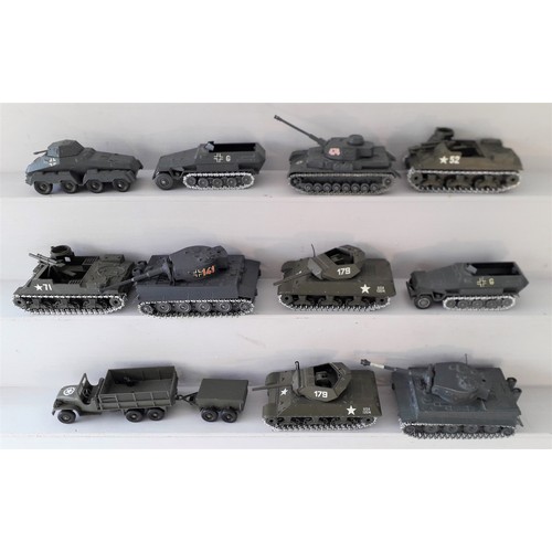 320 - SOLIDO MILITARY, unboxed models to include M7 Priest x2, CHAR Tiger 1, and others. Mint (12)