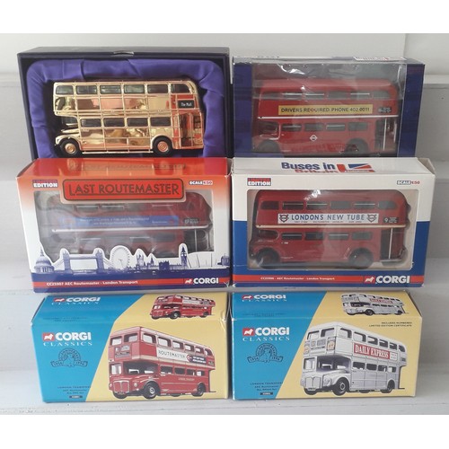 329 - CORGI ROUTEMASTER BUSES to include CC25907 ‘Last Routemaster’ and CC25910 Route 11 Liverpool St Stat... 